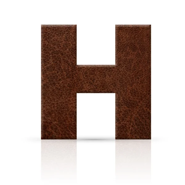 H letter leather texture — Stock Photo, Image