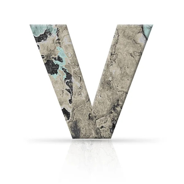 V grunge letter wall texture — Stock Photo, Image