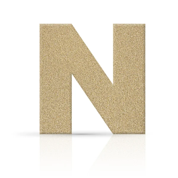 N Buchstabe Sand Textur — Stockfoto