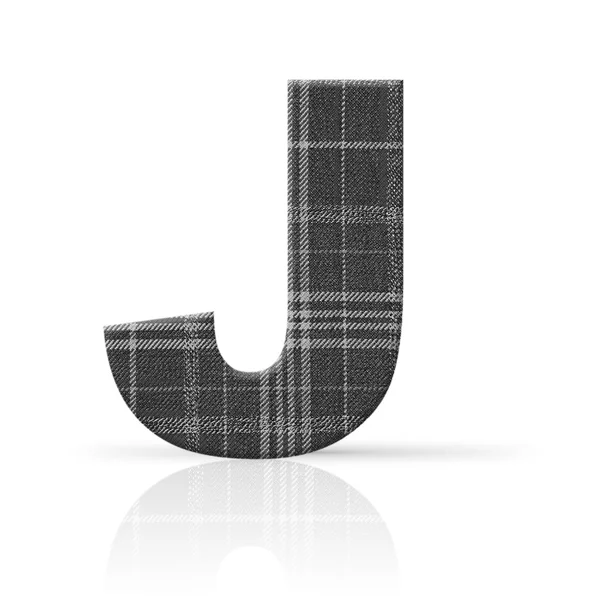 J字母格子布质感 — 图库照片