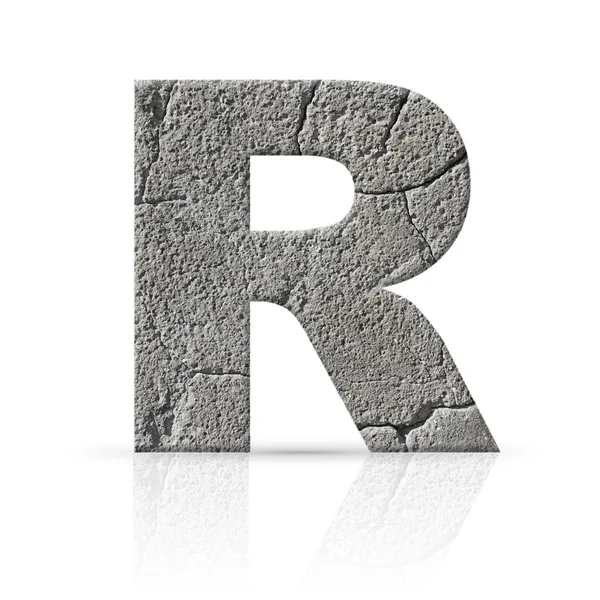 R  letter cracked cement texture — Stock Photo, Image