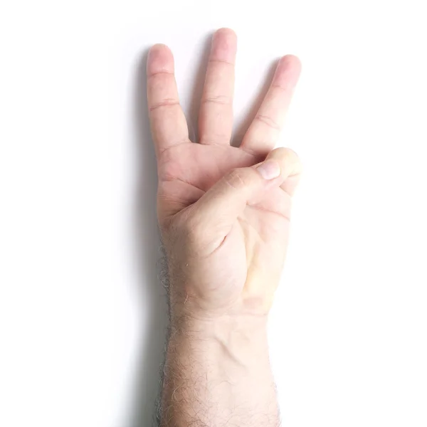 Hand with three fingers — Stock Photo, Image