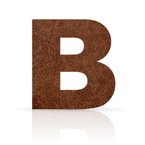 B letter leather texture — Stock Photo, Image