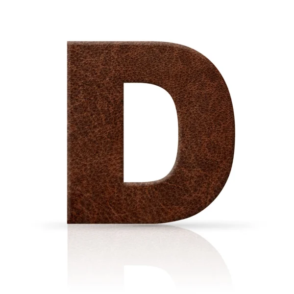 D letter  leather texture — Stock Photo, Image