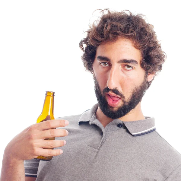 Young crazy man drunk concept — Stock Photo, Image