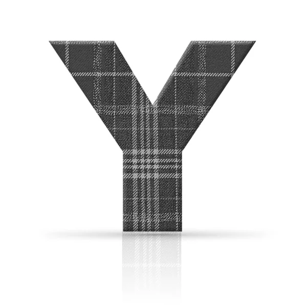 Y letter plaid fabric texture — Stock Photo, Image