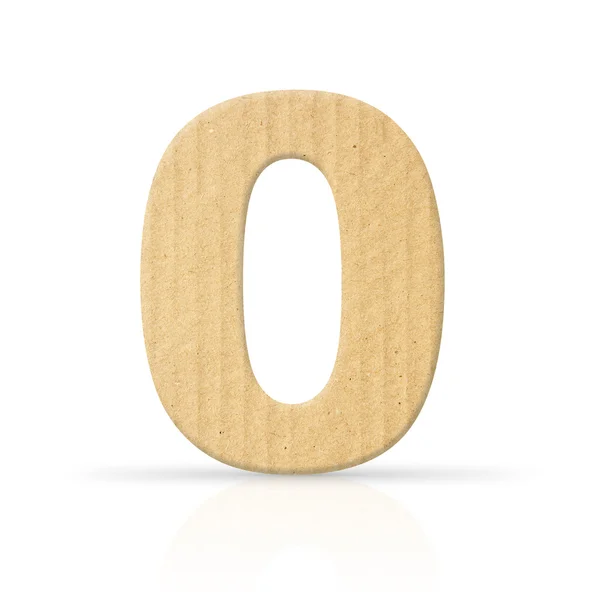 Zero cardboard texture number — Stock Photo, Image