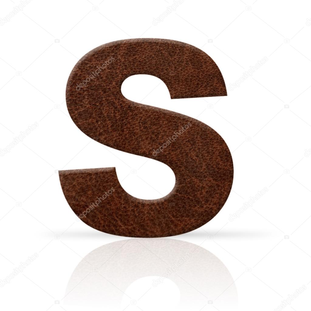 s letter leather texture