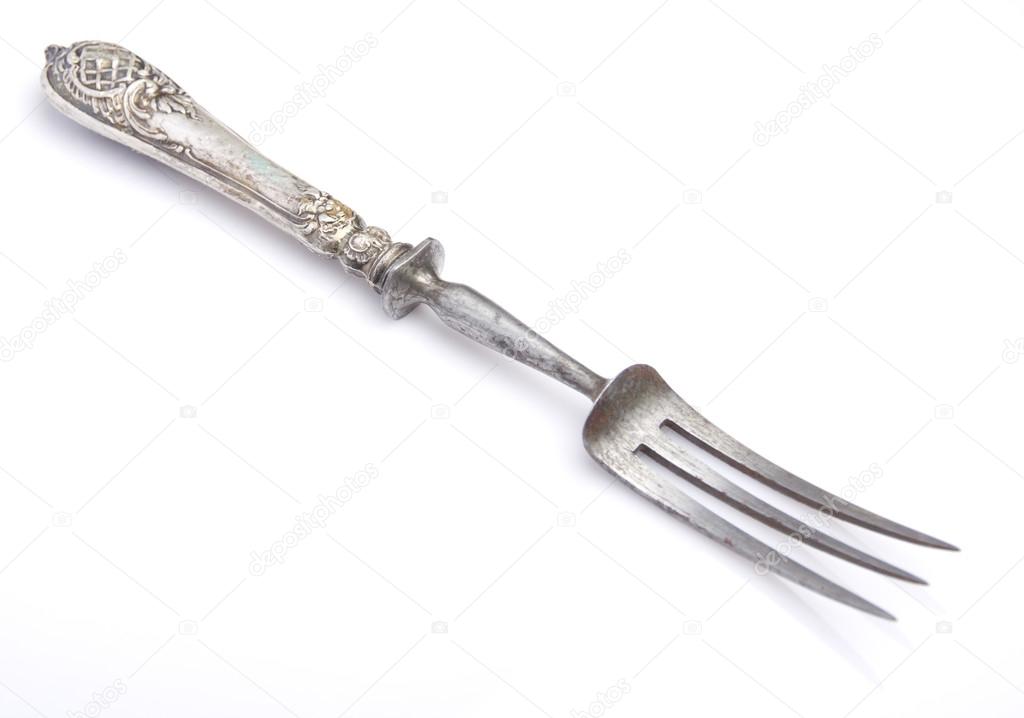 Closeup silver fork