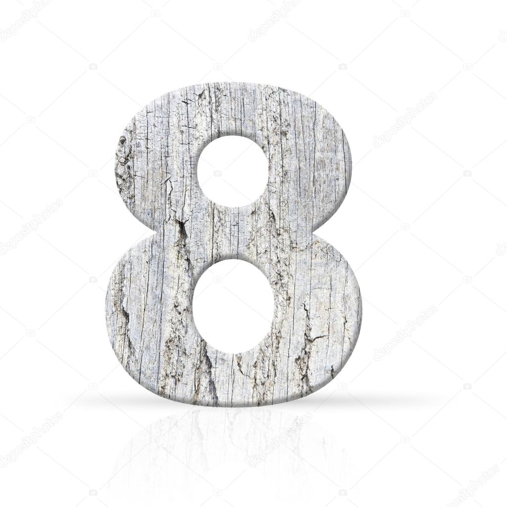 Eight number white wood texture