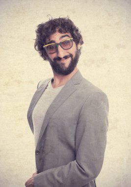 Genç deli adam suberp gesyture