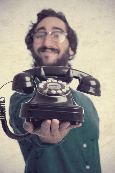 Jovem louco gritando ao telefone — Fotografia de Stock