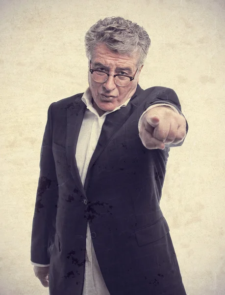 Üst düzey cool adam kızgın patron işaret — Stok fotoğraf