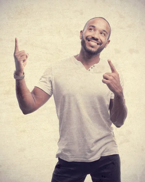 Young cool black man win gesture — Stock Photo, Image