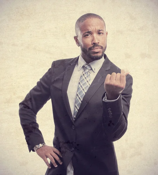 Young cool black man savings or oney sign — Stock Photo, Image