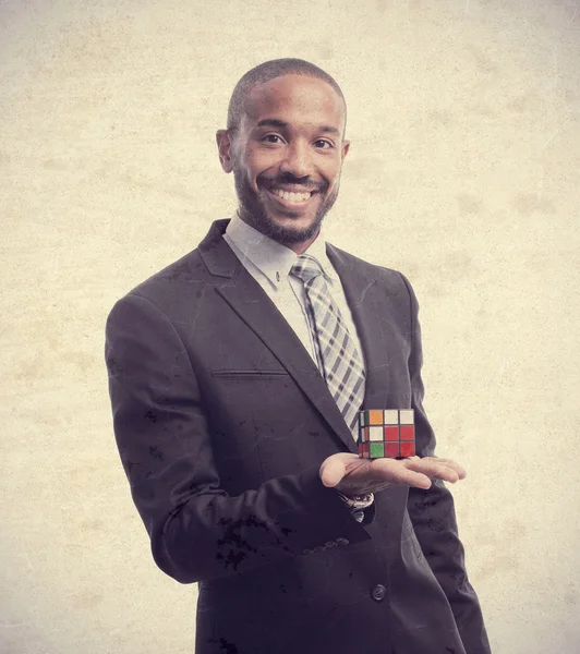 Young cool black man with a challenge — Stock Photo, Image