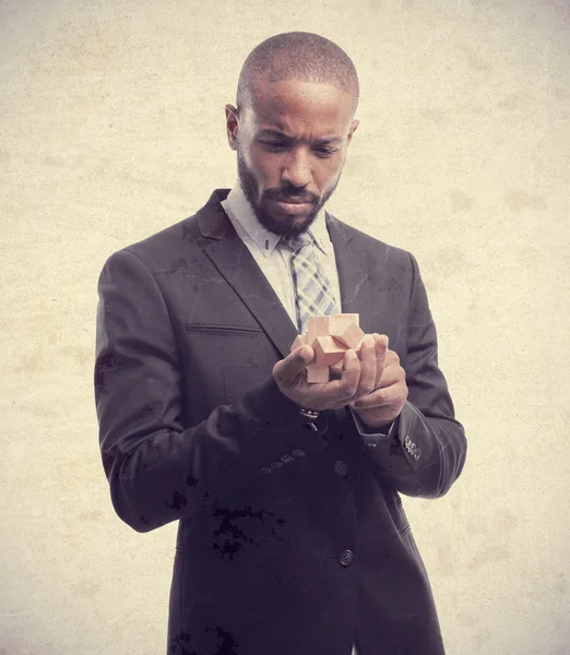 Young cool black man solving a problem — Stock Photo, Image
