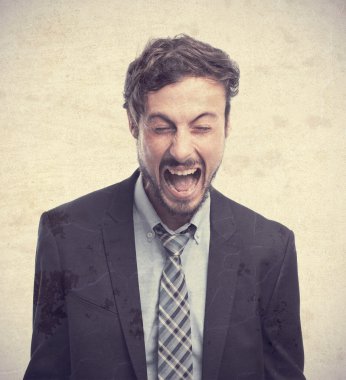 Bağırarak genç çılgın işadamı