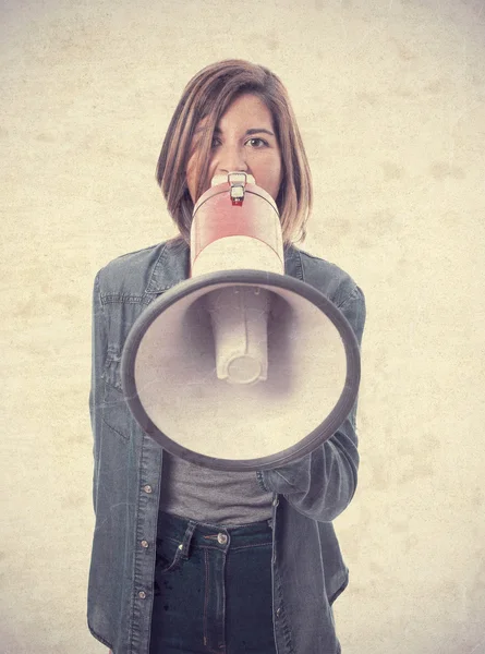 Young cool woman shouting — Stock Photo, Image