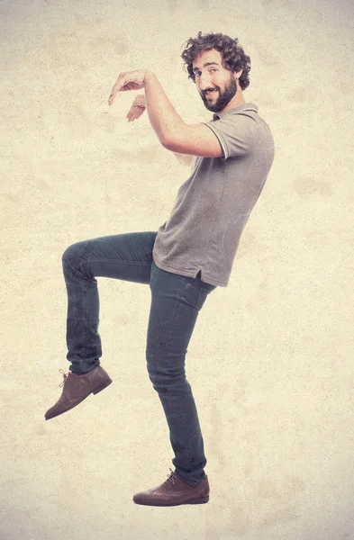 Young crazy man dancing — Stock Photo, Image