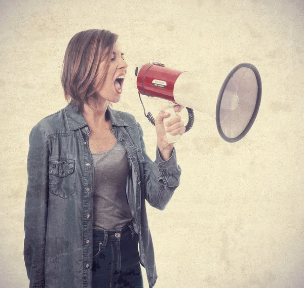Young cool woman shouting — Stock Photo, Image