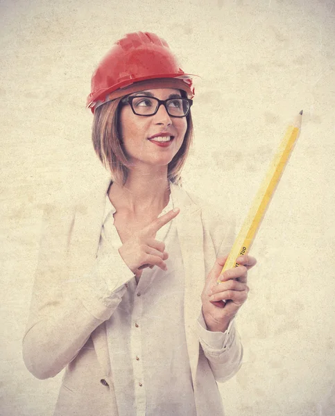 Young cool woman architect — Stock Photo, Image