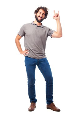 Genç deli adam katılmıyorum jest