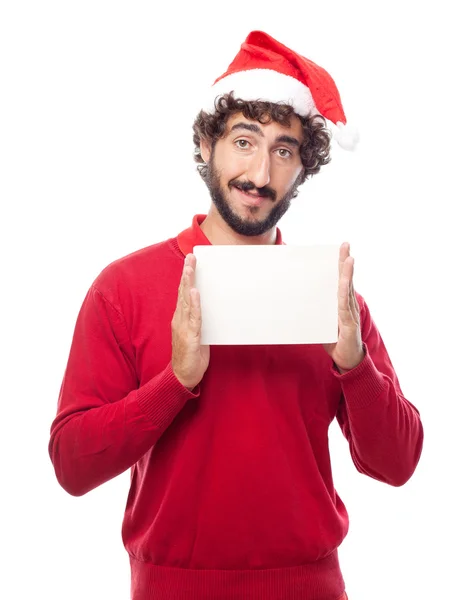 Man holding a placard — Stock Photo, Image