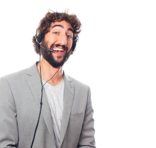 Young crazy man as a secretary — Stock Photo, Image