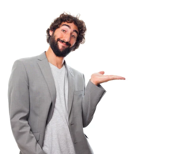 Young crazy man show gesture — Stock Photo, Image