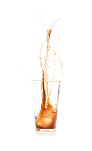 Colored liquid water splash in glass — Stock Photo, Image