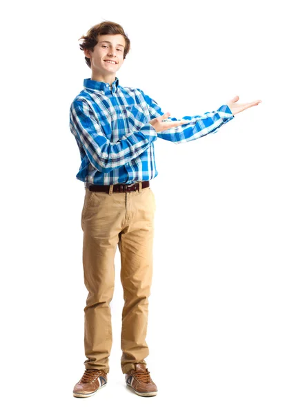 Young boy show gesture — Stock Photo, Image