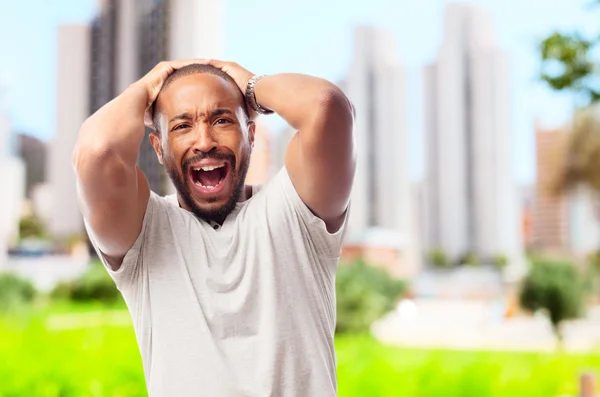 Young cool black man lose gesture — Stock Photo, Image