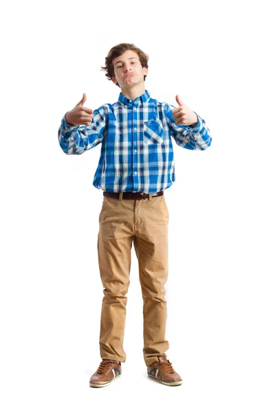 Jonge jongen oke gebaar — Stockfoto