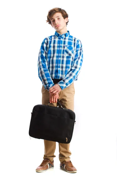 Teenager holding a suitecase — Stock Photo, Image