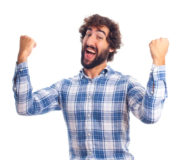 Joven celebrando — Foto de Stock