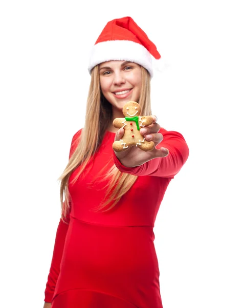 Young girl with a bisquit — Stock Photo, Image