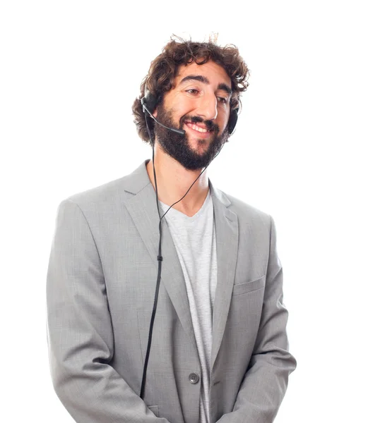 Joven loco como secretario — Foto de Stock