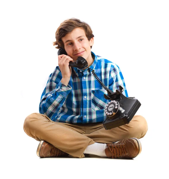 Tiener met telefoon — Stockfoto