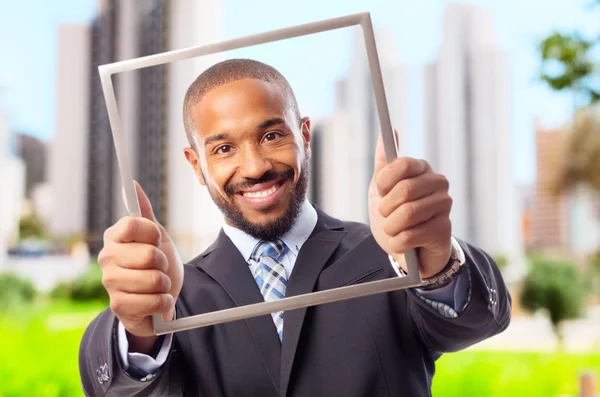 Young cool black man with a steel frame — Stock Photo, Image