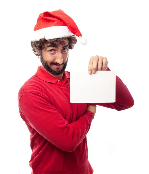 Mann mit Plakat — Stockfoto