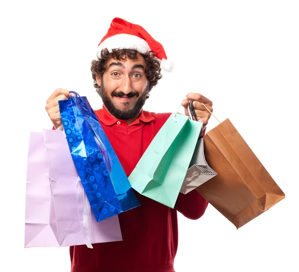 Homme avec des sacs à provisions — Photo