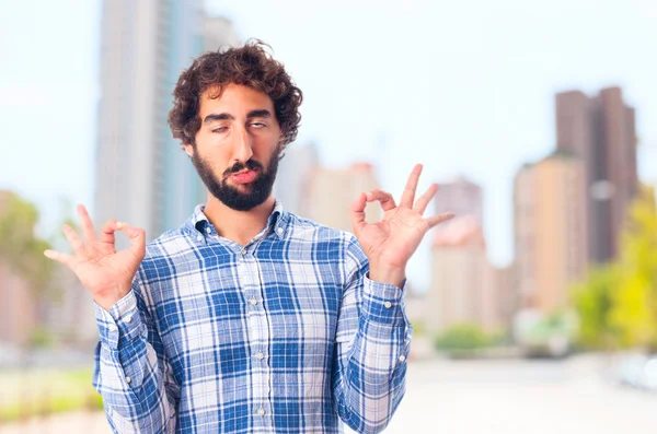 Young man all right sign — Stock Photo, Image