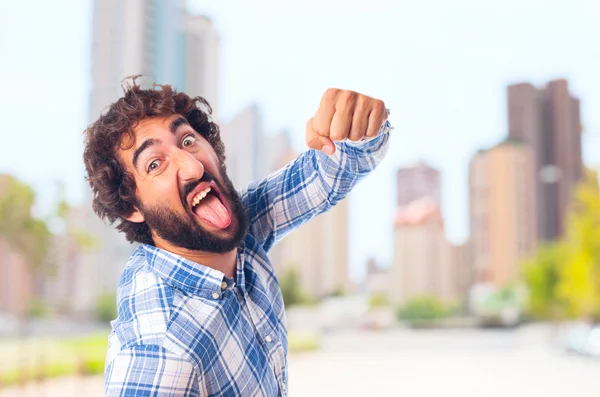 Young man punch you — Stock Photo, Image