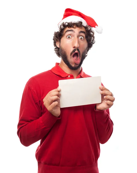 Man with a placard — Stock Photo, Image