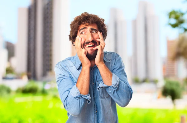 Gek jongeman — Stockfoto