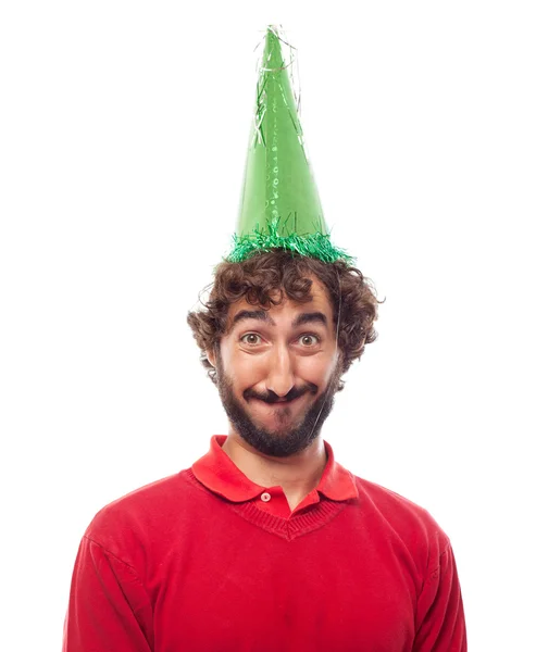 Man celebrating face Stock Picture