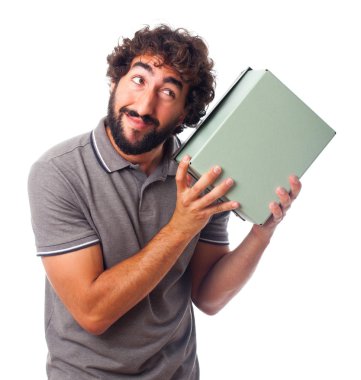 Bir kutu ile genç deli adam