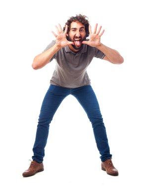 bağırarak genç deli adam
