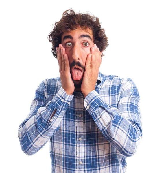 Young shocked man — Stock Photo, Image